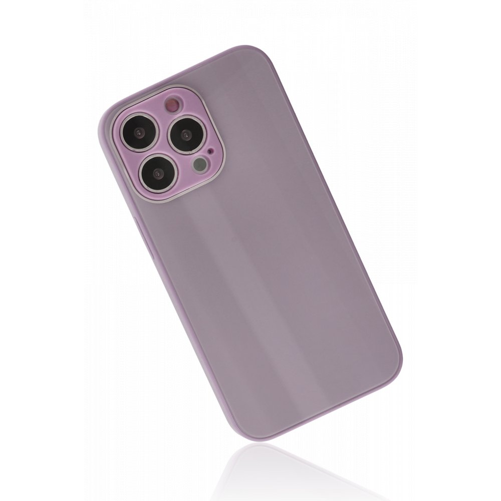 iPhone 13 Pro Kılıf Glass Kapak - Mor iPhone 13 Pro Kılıf Glass Kapak - Mor