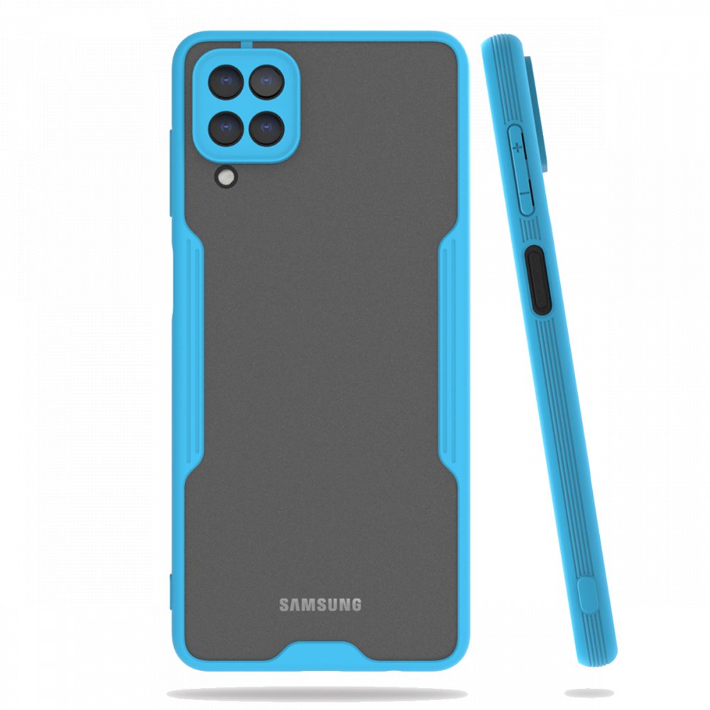  Samsung Galaxy M32 Kılıf Platin Silikon - Mavi