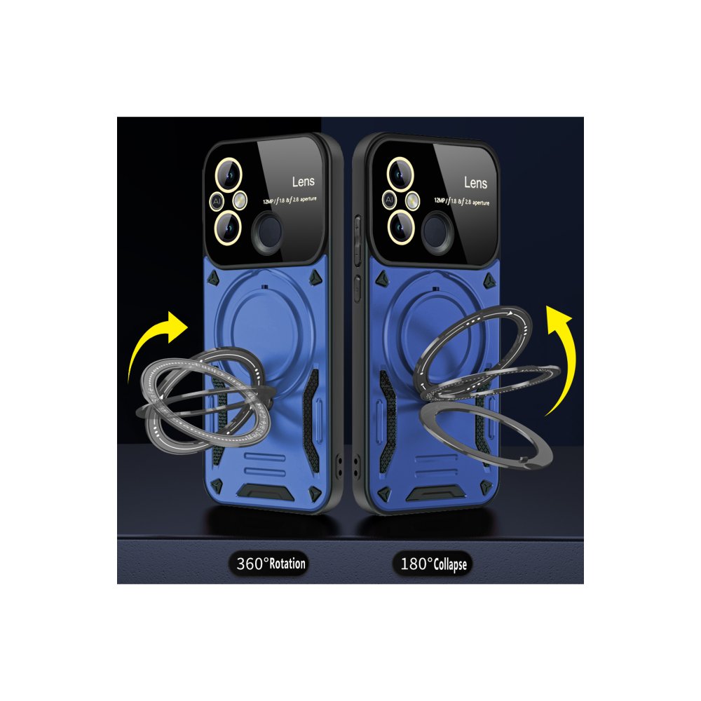 Redmi 12C Kılıf Joy Lens Standlı Kapak - Mor Redmi 12C Kılıf Joy Lens Standlı Kapak - Mor