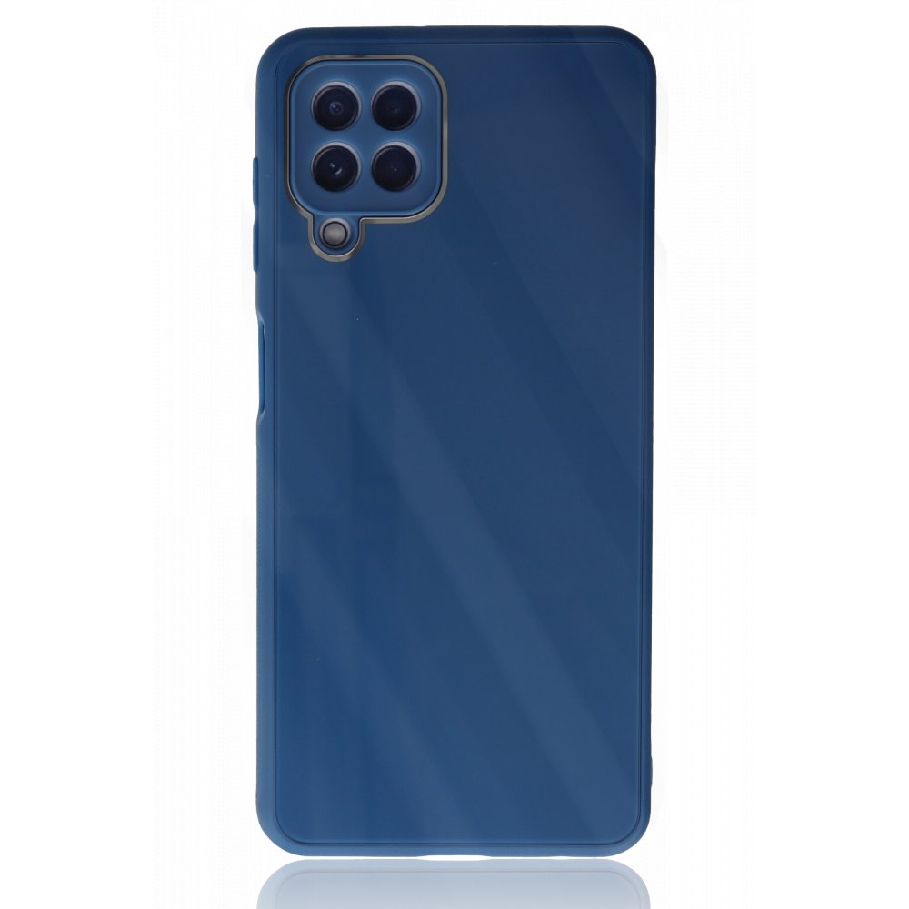  Samsung Galaxy A22 Kılıf Glass Kapak - Mavi