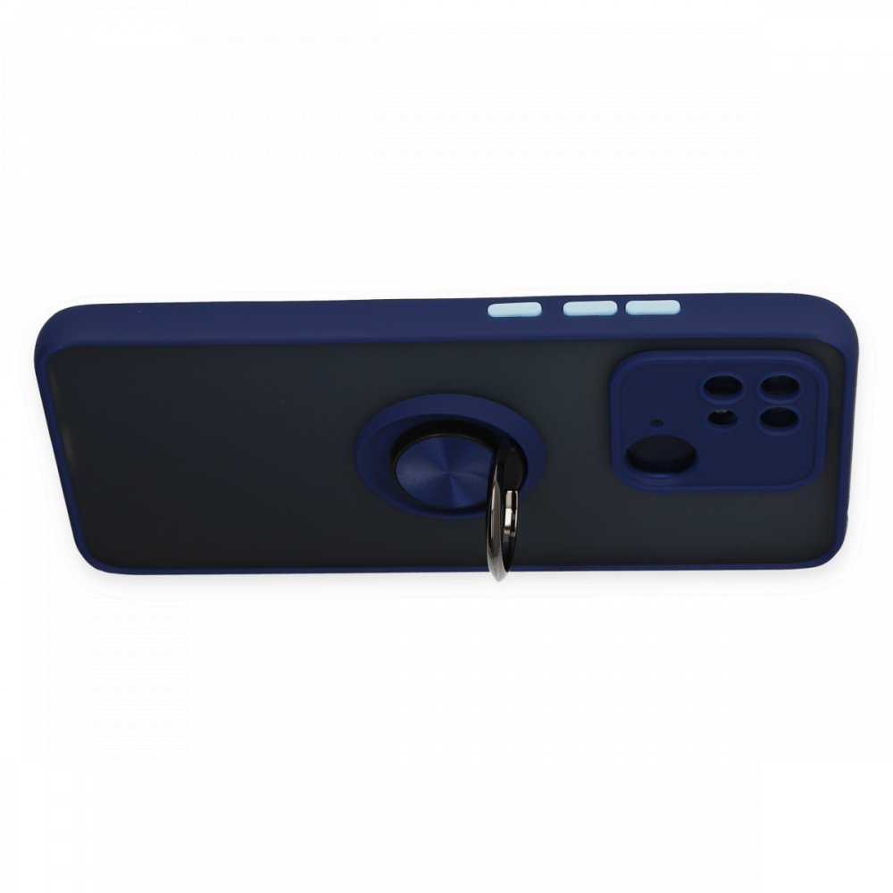 Xiaomi Poco C40 Kılıf Montreal Yüzüklü Silikon Kapak - Lacivert Xiaomi Poco C40 Kılıf Montreal Yüzüklü Silikon Kapak - Lacivert