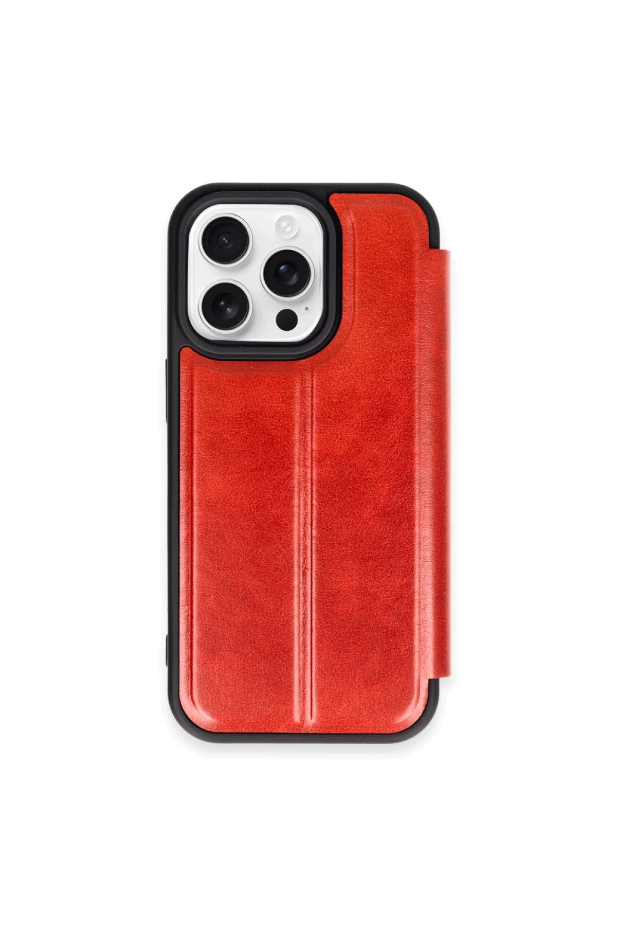  iPhone 15 Pro Max Kılıf Flip Cover - Kırmızı