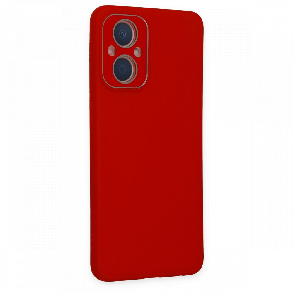 Oppo Reno 7 Lite Kılıf Lansman Glass Kapak - Kırmızı Oppo Reno 7 Lite Kılıf Lansman Glass Kapak - Kırmızı