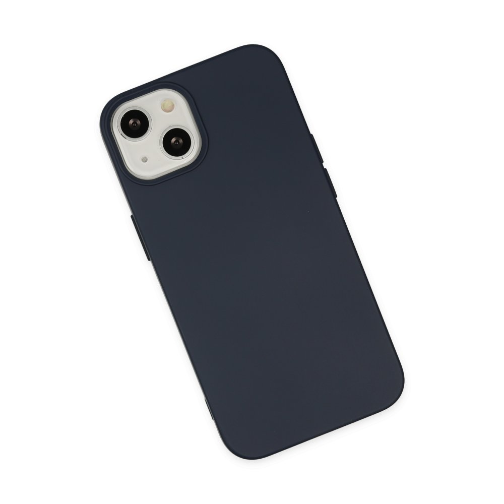  iPhone 14 Plus Kılıf Nano içi Kadife Silikon - Lacivert