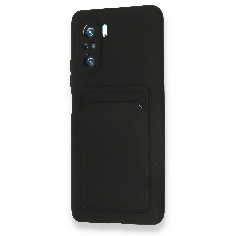 Redmi K40 Kılıf Kelvin Kartvizitli Silikon - Siyah