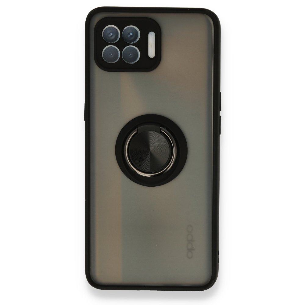 Oppo Reno 4 Lite Kılıf Montreal Yüzüklü Silikon Kapak - Siyah Oppo Reno 4 Lite Kılıf Montreal Yüzüklü Silikon Kapak - Siyah