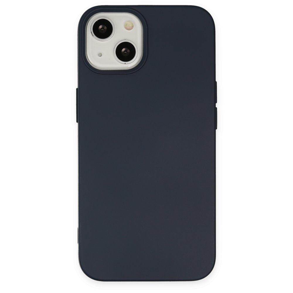  iPhone 15 Kılıf Nano içi Kadife Silikon - Lacivert