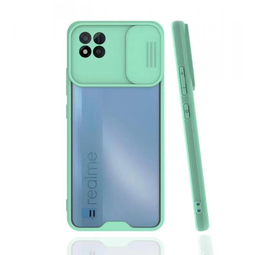 Realme C11 2021 Kılıf Platin Kamera Koruma Silikon - Açık Yeşil  Realme C11 2021 Kılıf Platin Kamera Koruma Silikon - Açık Yeşil