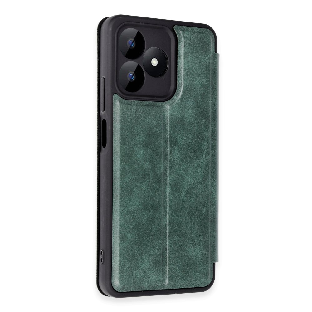  Realme Note 50 4G Kılıf Flip Cover - Koyu Yeşil