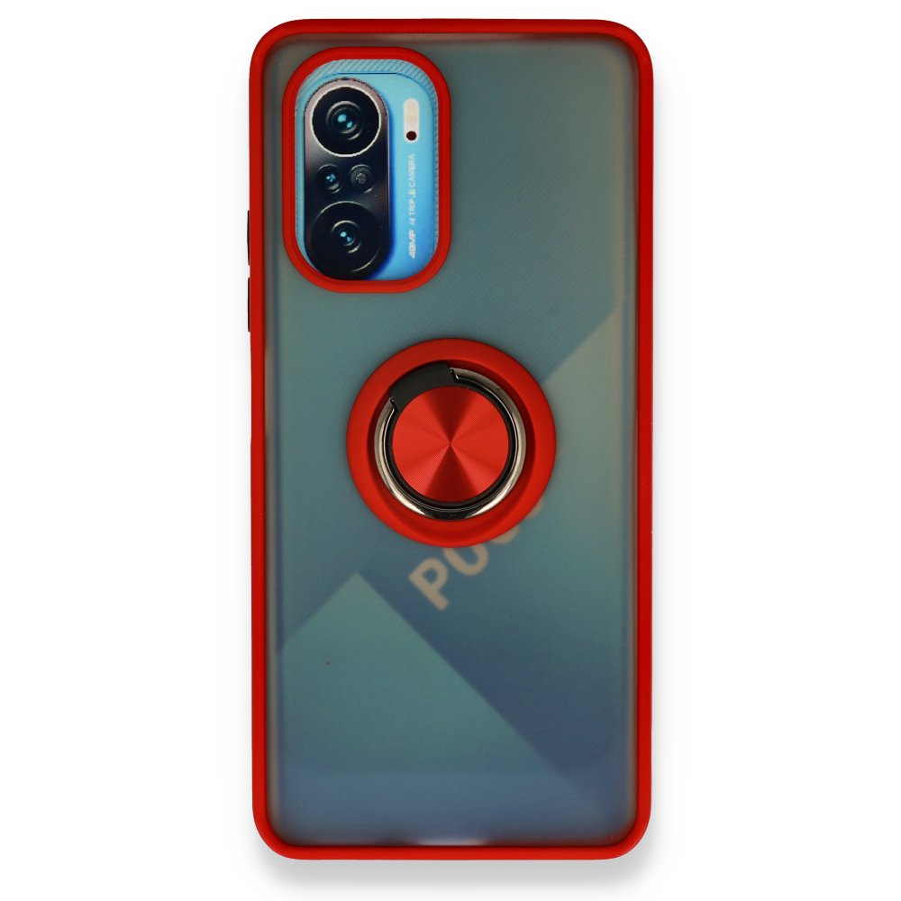 Redmi K40 Kılıf Montreal Yüzüklü Silikon Kapak - Kırmızı