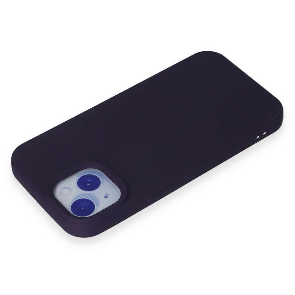 iPhone 15 Kılıf Nano içi Kadife Silikon - Mor  iPhone 15 Kılıf Nano içi Kadife Silikon - Mor