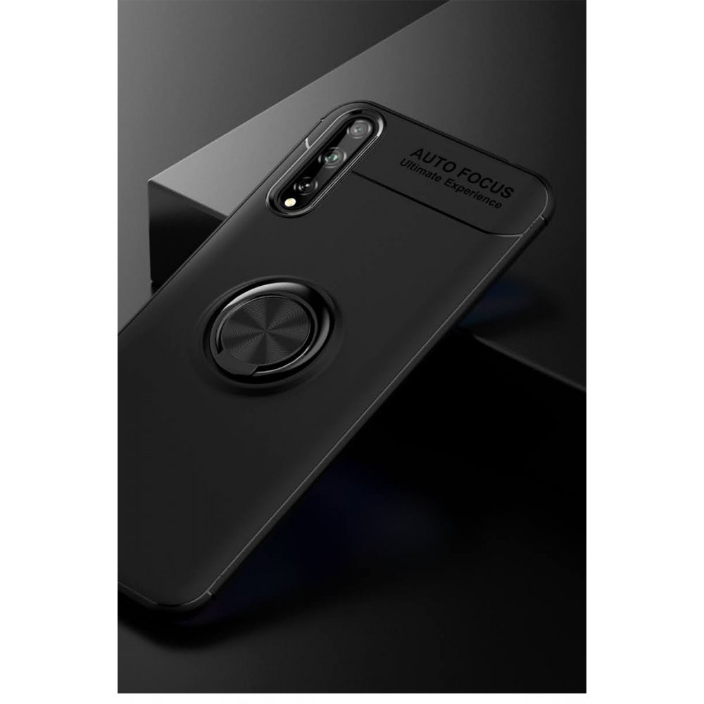 Huawei P Smart S Kılıf Range Yüzüklü Silikon - Siyah Huawei P Smart S Kılıf Range Yüzüklü Silikon - Siyah