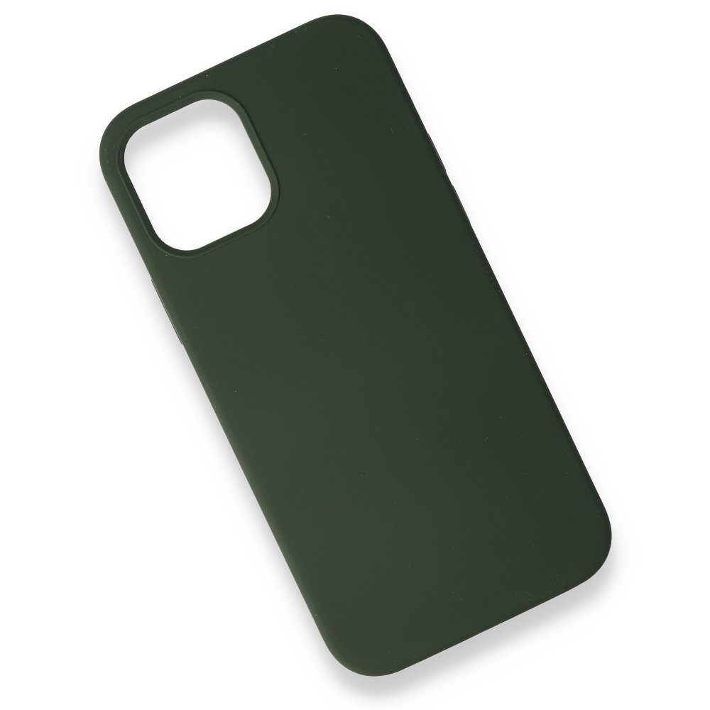  iPhone 12 Mini Kılıf Magneticsafe Lansman Silikon Kapak - Yeşil