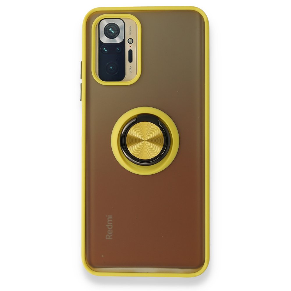  Xiaomi Poco M5s Kılıf Montreal Yüzüklü Silikon Kapak - Sarı