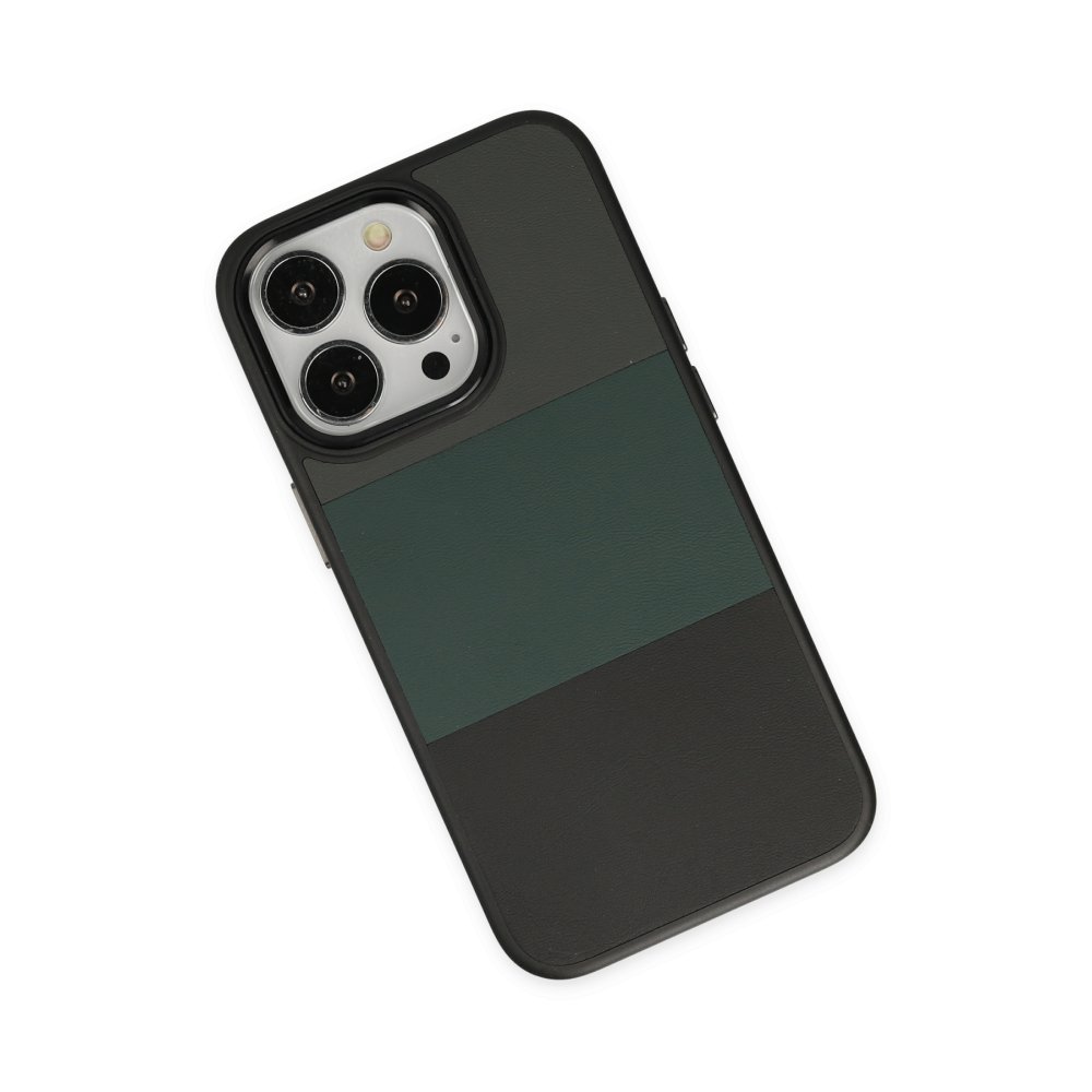  iPhone 14 Pro Max Kılıf King Kapak - Gri-Siyah