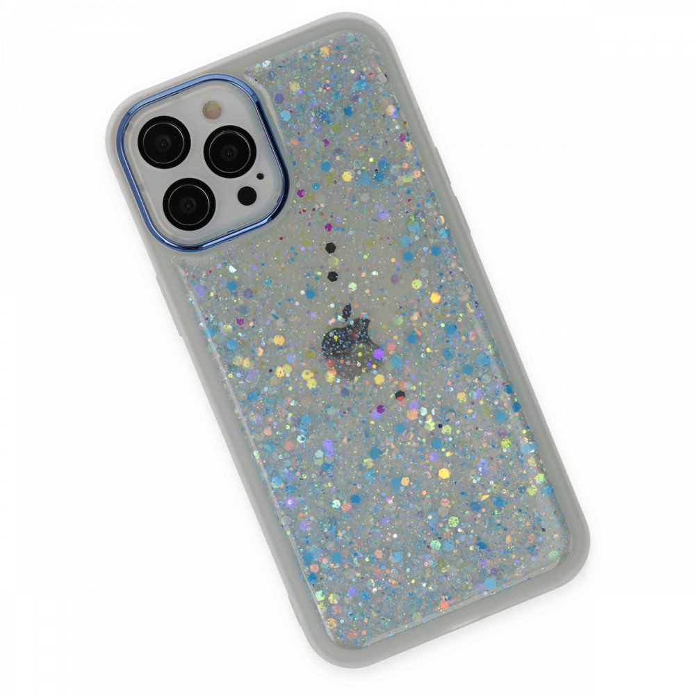  iPhone 12 Pro Max Kılıf Neon Light Silikon - Mavi