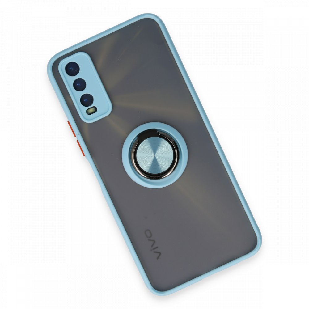  Vivo Y11S Kılıf Montreal Yüzüklü Silikon Kapak - Buz Mavi