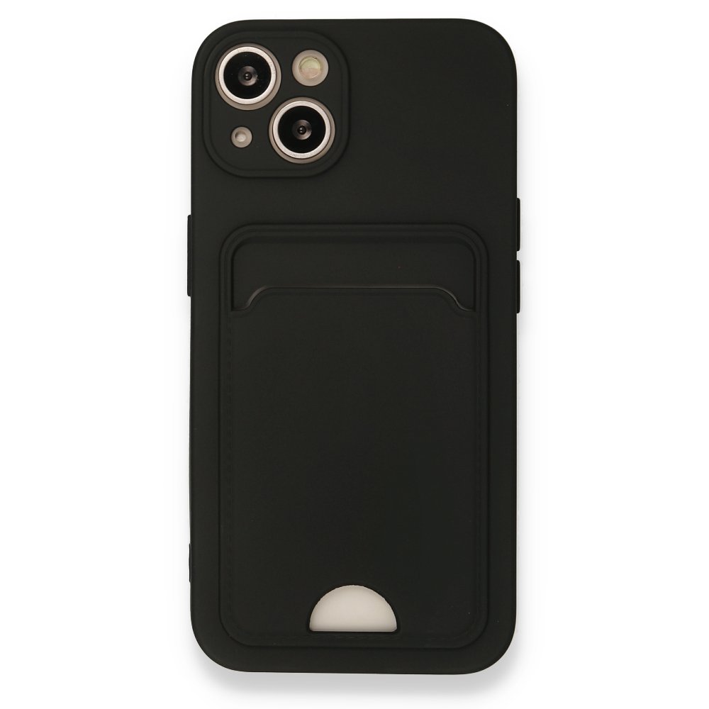  iPhone 13 Kılıf Kelvin Kartvizitli Silikon - Siyah