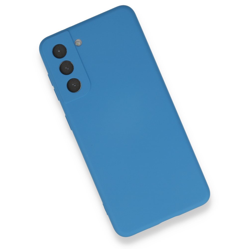  Samsung Galaxy S21 Kılıf Nano içi Kadife Silikon - Mavi