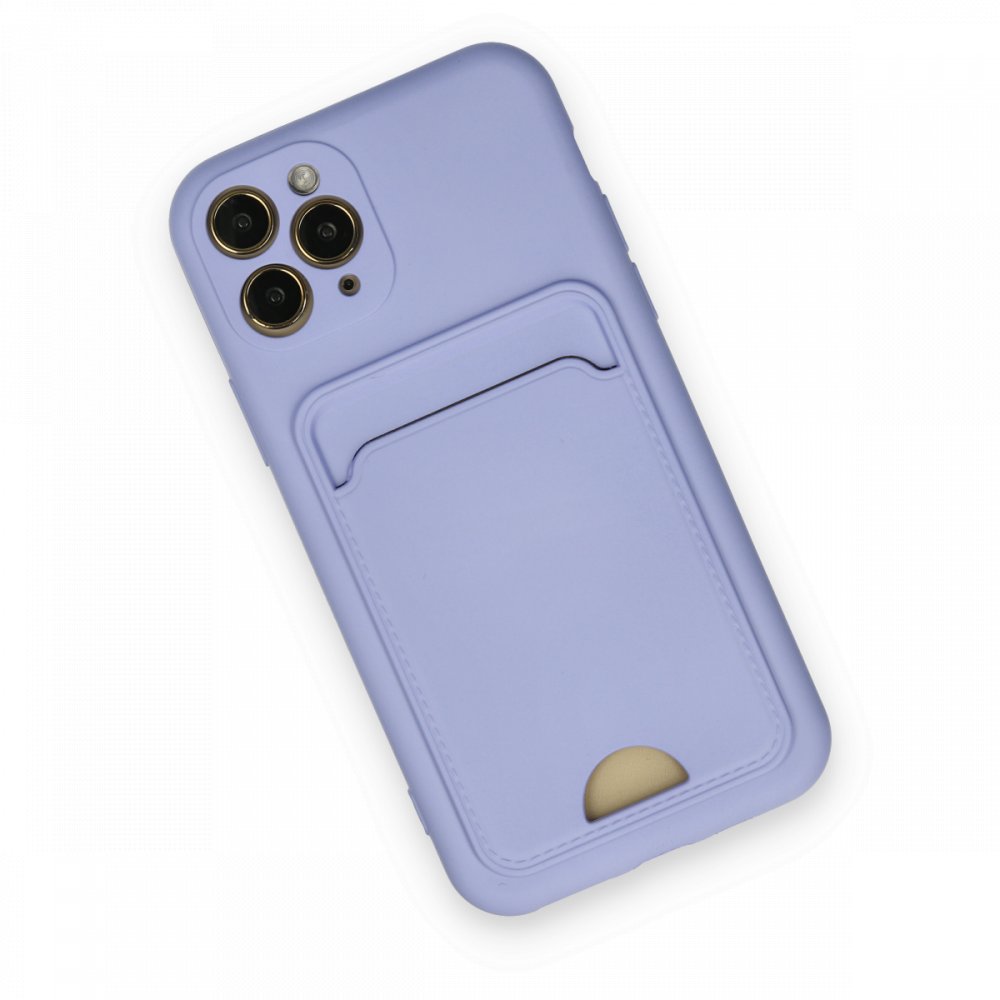  iPhone 11 Pro Kılıf Kelvin Kartvizitli Silikon - Lila