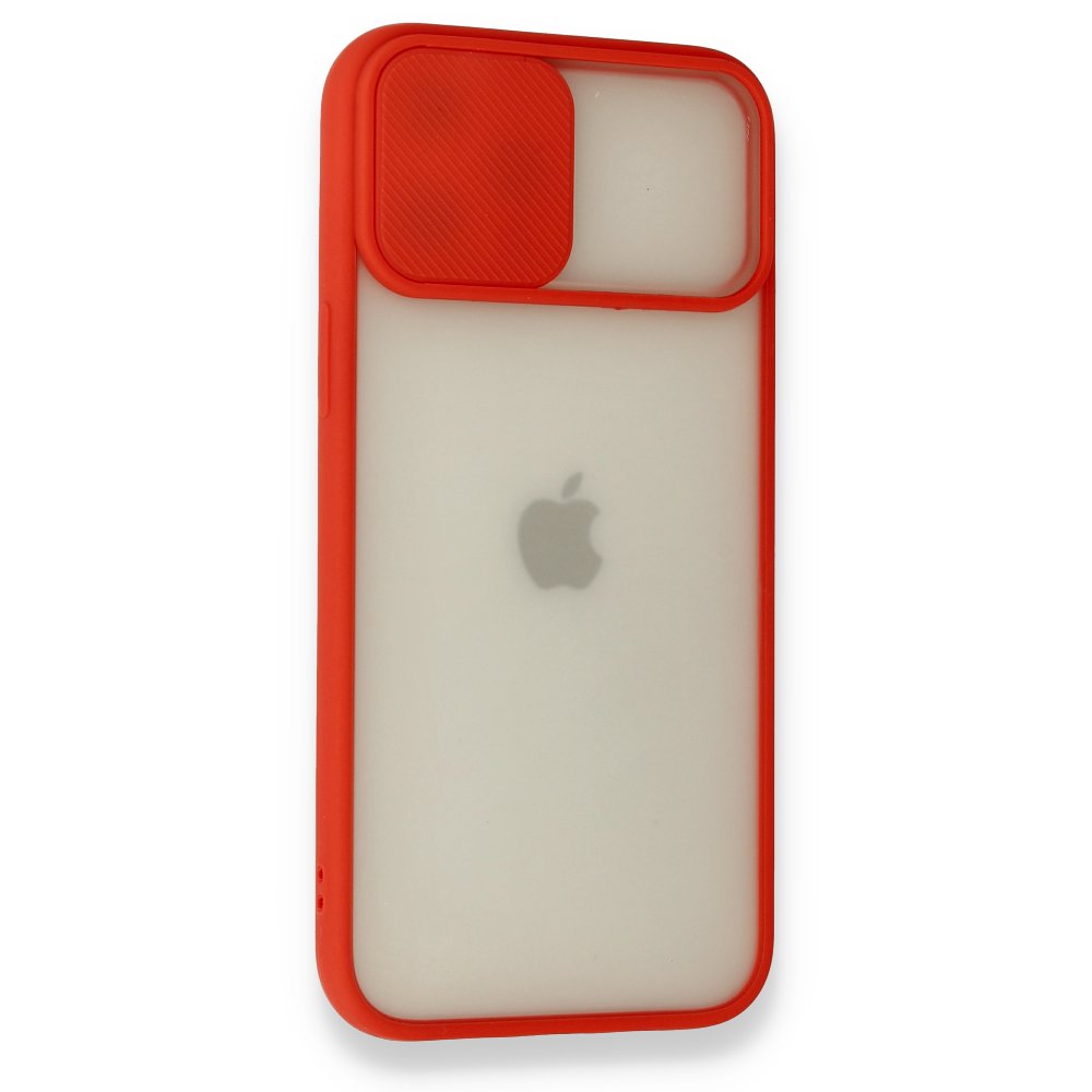  iPhone 12 Pro Max Kılıf Palm Buzlu Kamera Sürgülü Silikon - Kırmızı
