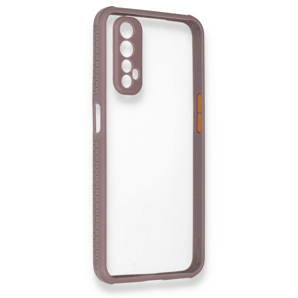 Realme 7 Kılıf Miami Şeffaf Silikon - Açık Mor Realme 7 Kılıf Miami Şeffaf Silikon - Açık Mor
