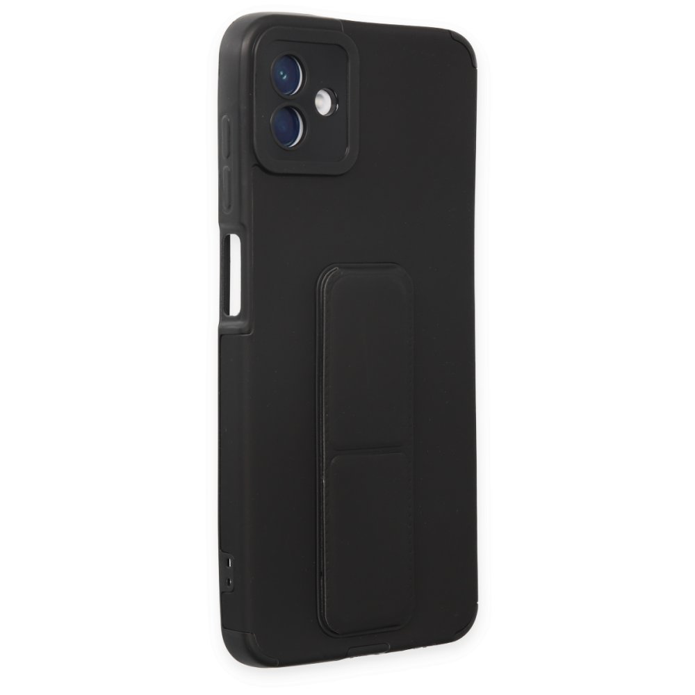  Samsung Galaxy A04 Kılıf Mega Standlı Silikon - Siyah