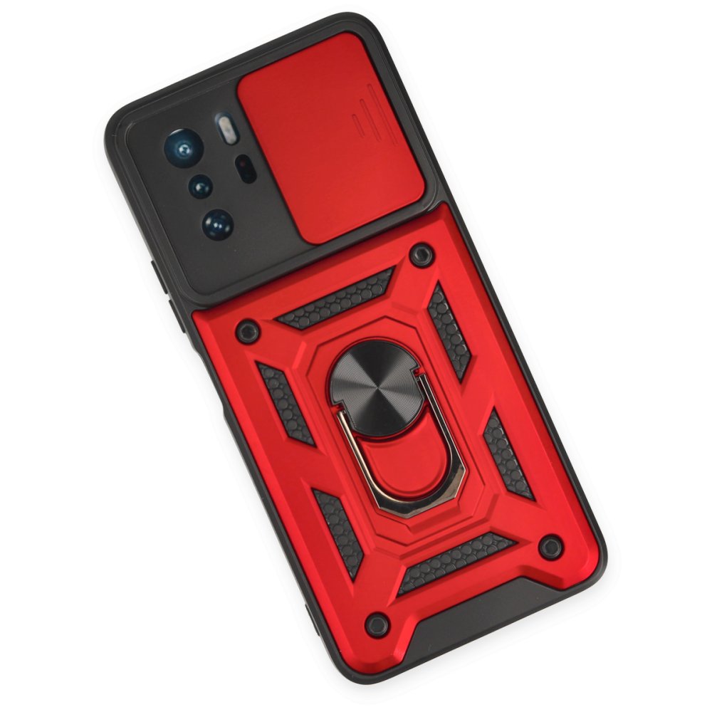  Xiaomi Poco X3 GT Kılıf Pars Lens Yüzüklü Silikon - Kırmızı