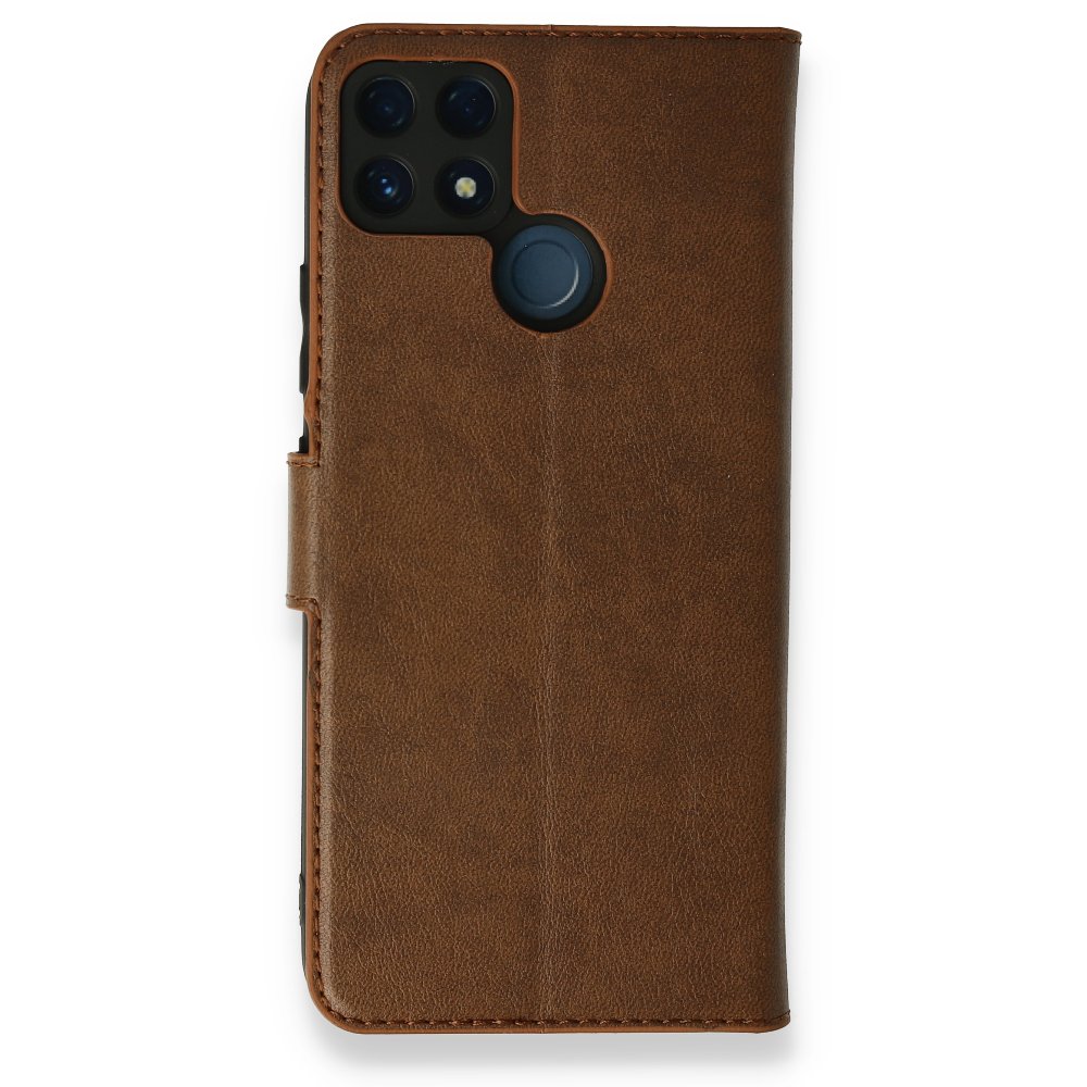 Realme C25 Kılıf Trend S Plus Kapaklı Kılıf - Taba  Realme C25 Kılıf Trend S Plus Kapaklı Kılıf - Taba