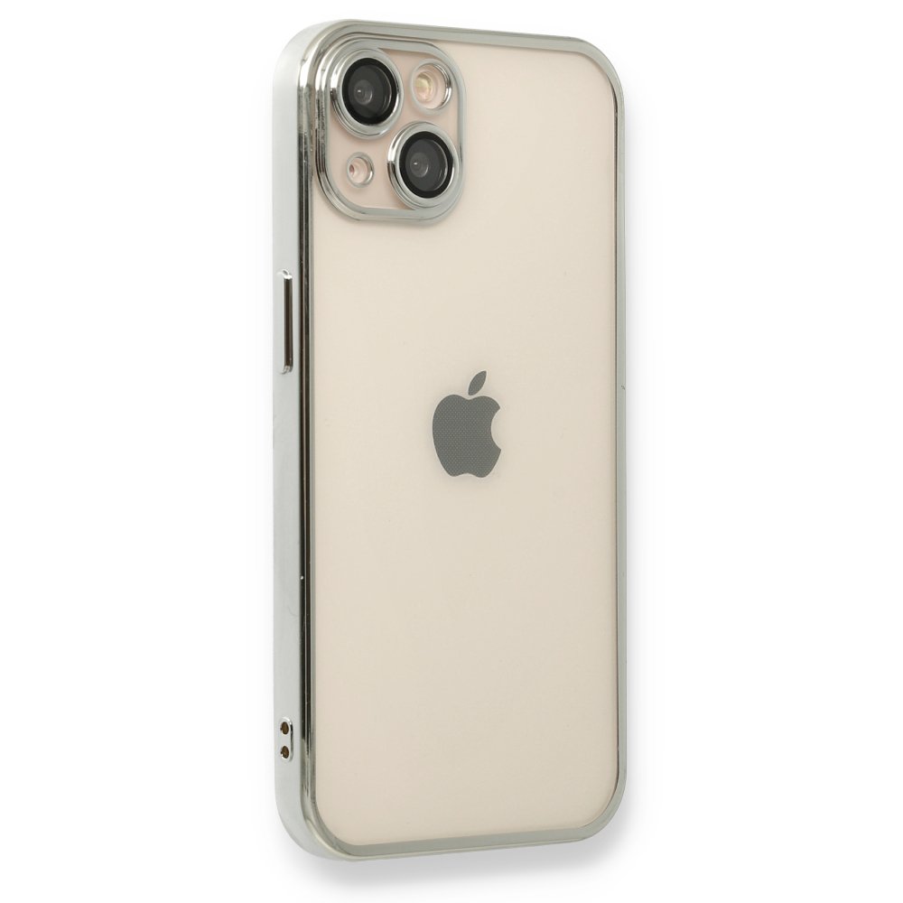  iPhone 14 Plus Kılıf Razer Lensli Silikon - Gümüş