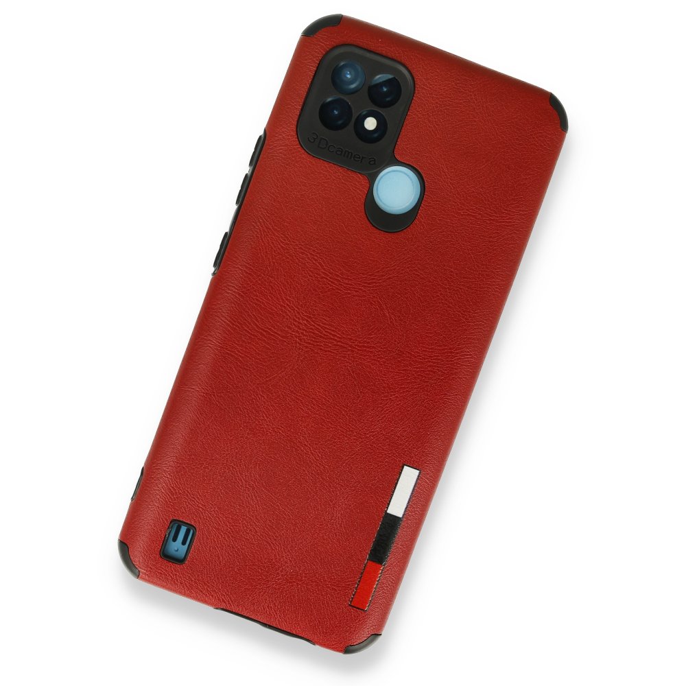 Realme C21 Kılıf Loop Deri Silikon - Kırmızı Realme C21 Kılıf Loop Deri Silikon - Kırmızı