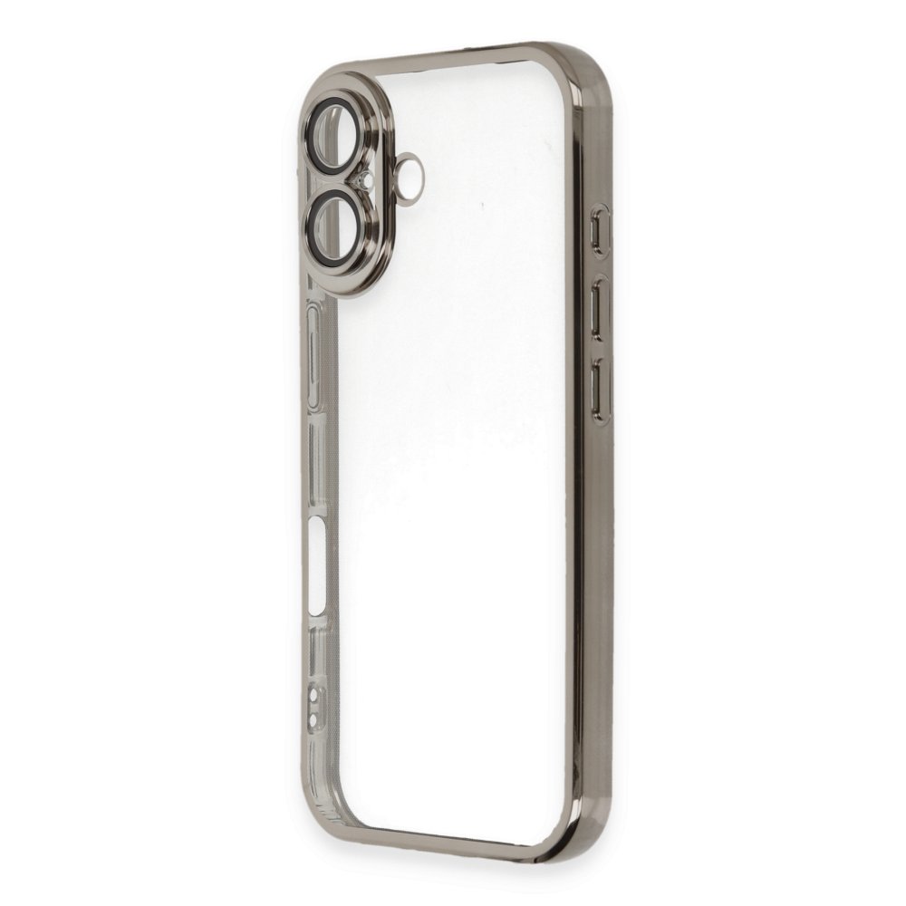 iPhone 16 Kılıf Razer Lensli Silikon - Titanyum Gri  iPhone 16 Kılıf Razer Lensli Silikon - Titanyum Gri