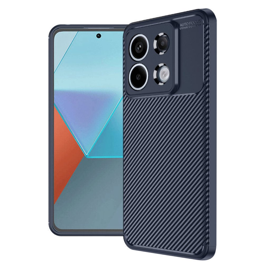 Redmi Note 13 Pro 4G Kılıf Auto Focus Karbon Kapak - Lacivert