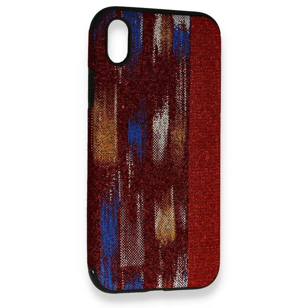 iPhone XR Kılıf Ottoman Simli Silikon - Kırmızı iPhone XR Kılıf Ottoman Simli Silikon - Kırmızı