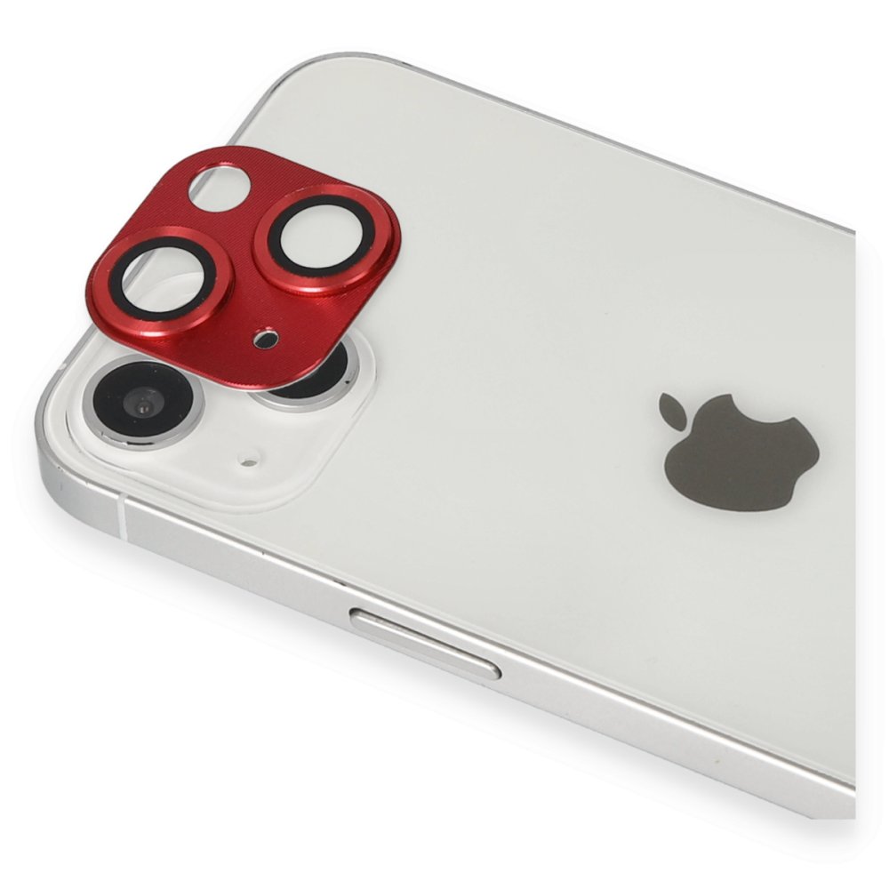 iPhone 13 Mini Pers Alüminyum Kamera Lens - Kırmızı iPhone 13 Mini Pers Alüminyum Kamera Lens - Kırmızı