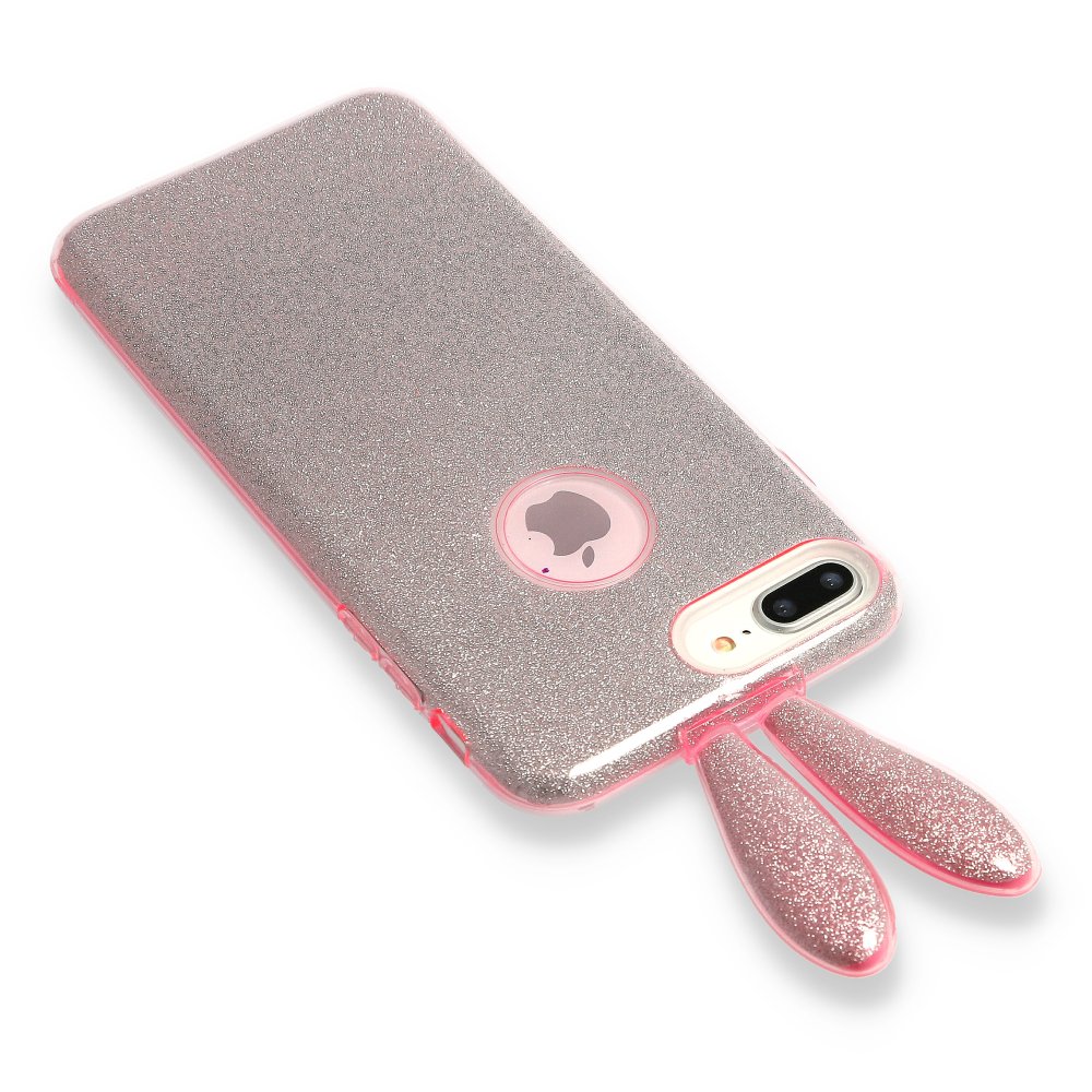 Samsung Galaxy S10 Kılıf Rabbit Simli Silikon - Pembe Samsung Galaxy S10 Kılıf Rabbit Simli Silikon - Pembe