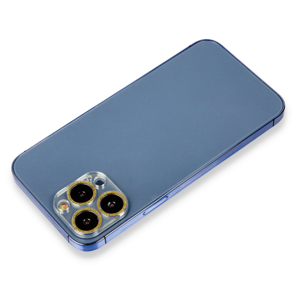  iPhone 12 Pro Shine Kamera Lens Koruma Cam - Gold