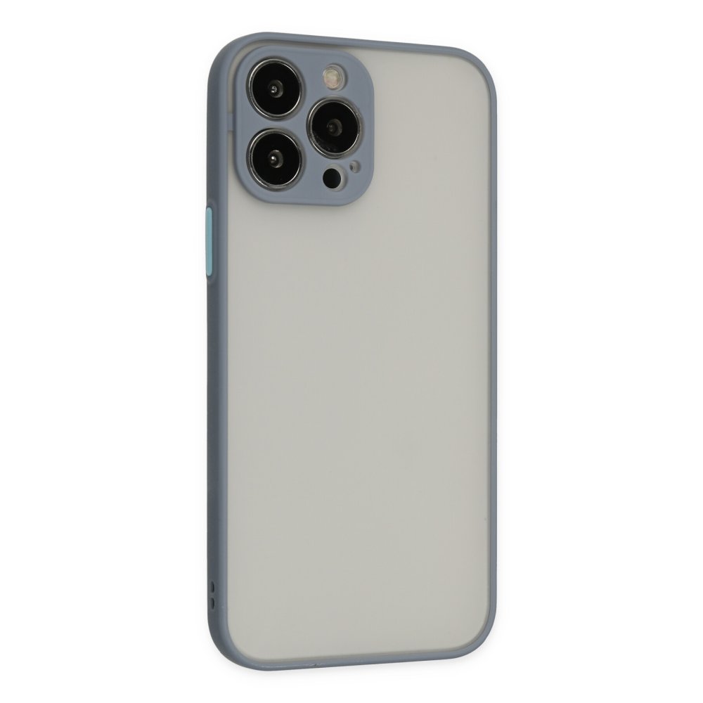  iPhone 15 Pro Max Kılıf Montreal Silikon Kapak - Gri