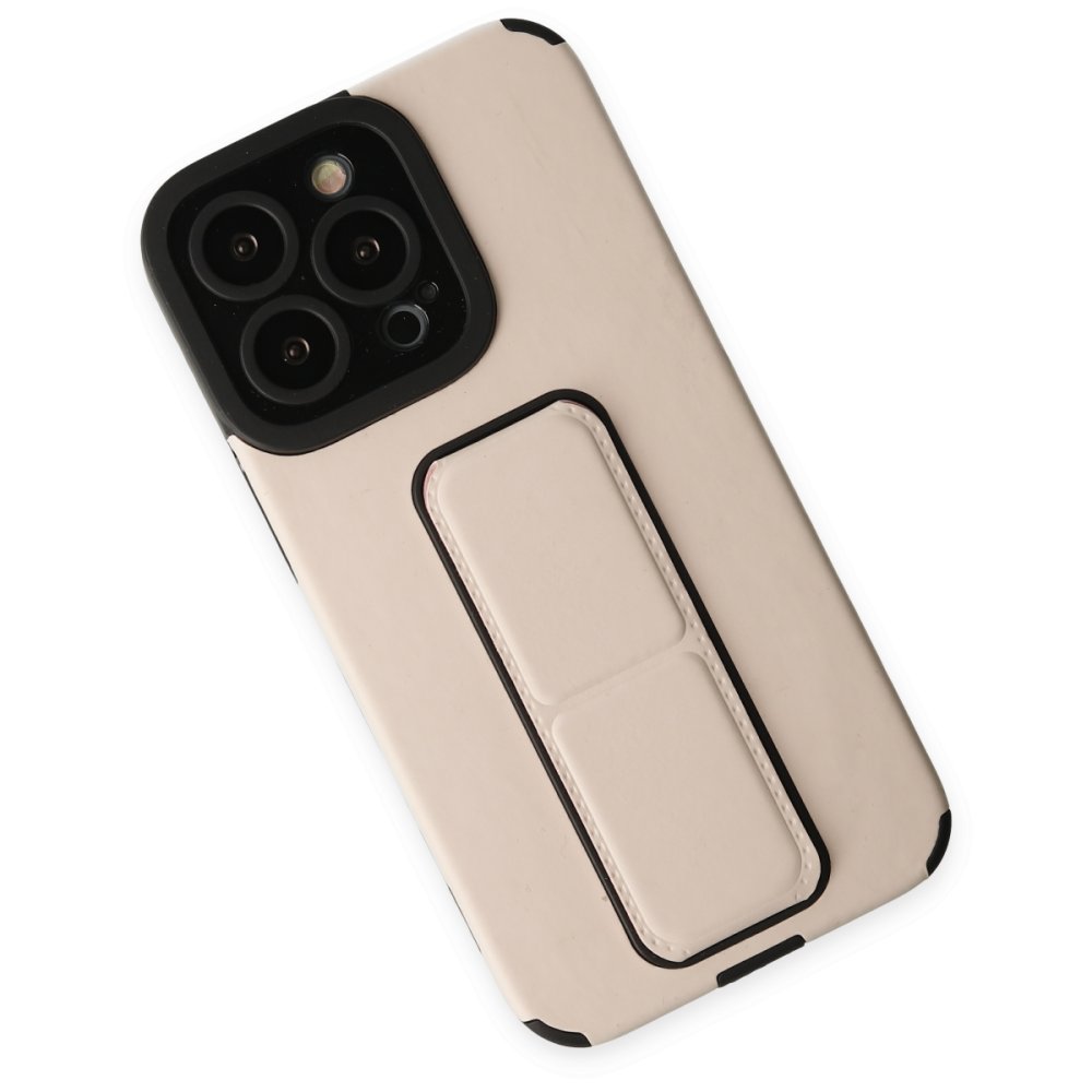 iPhone 13 Pro Max Kılıf Mega Standlı Silikon - Gold iPhone 13 Pro Max Kılıf Mega Standlı Silikon - Gold