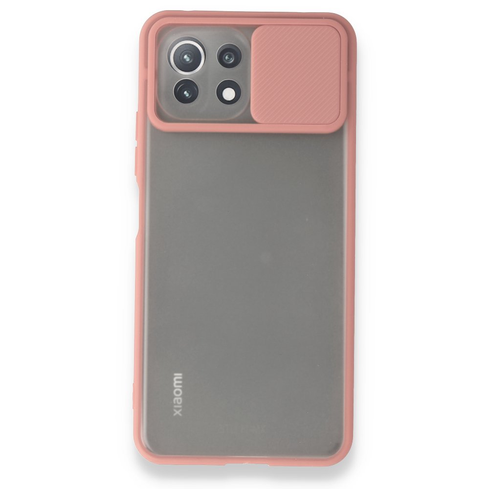 Xiaomi Mİ 11 Lite Kılıf Palm Buzlu Kamera Sürgülü Silikon - Pembe  Xiaomi Mİ 11 Lite Kılıf Palm Buzlu Kamera Sürgülü Silikon - Pembe