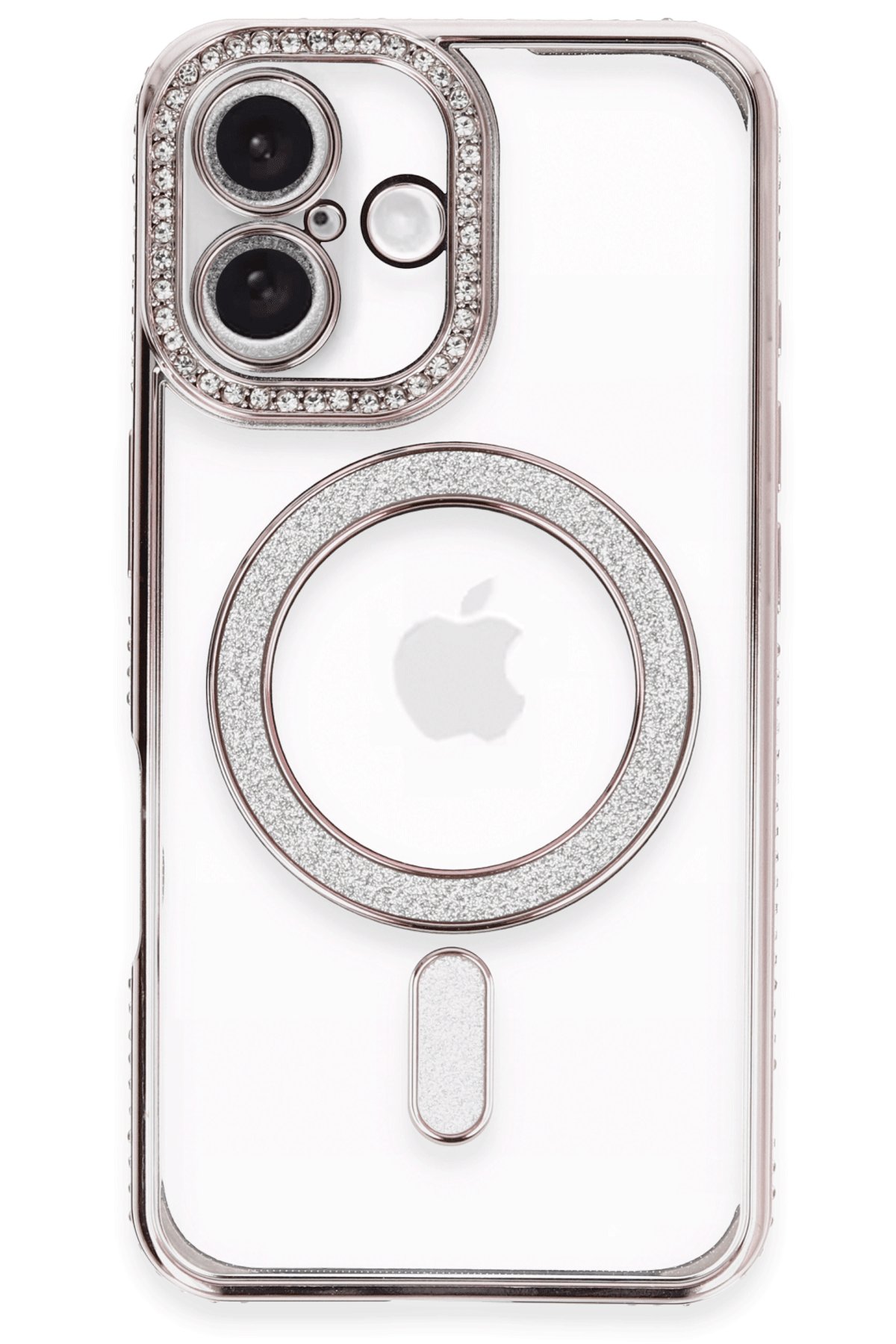 iPhone 16 Plus Kılıf Joke Simli Magneticsafe Kılıf - Pembe  iPhone 16 Plus Kılıf Joke Simli Magneticsafe Kılıf - Pembe