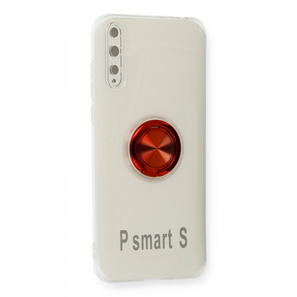 Huawei P Smart S Kılıf Gros Yüzüklü Silikon - Kırmızı Huawei P Smart S Kılıf Gros Yüzüklü Silikon - Kırmızı