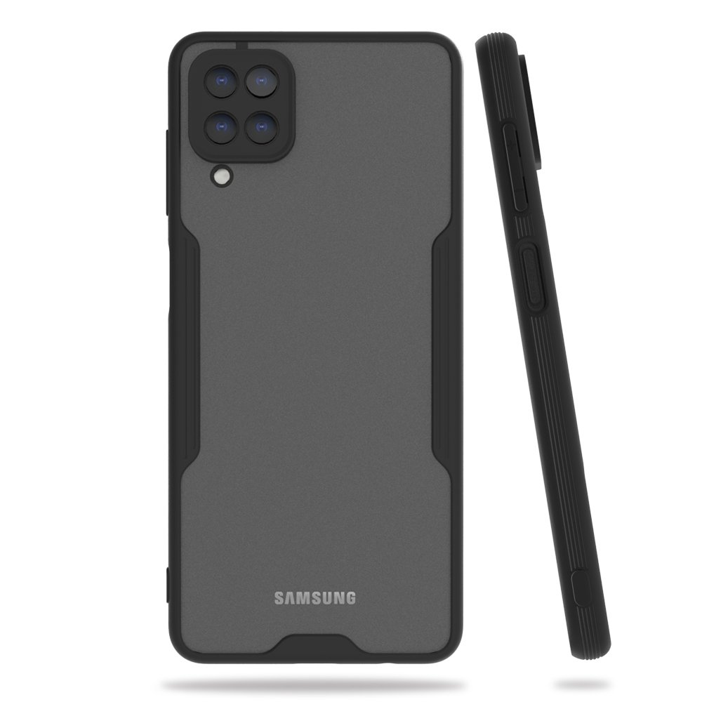  Samsung Galaxy A22 Kılıf Platin Silikon - Siyah