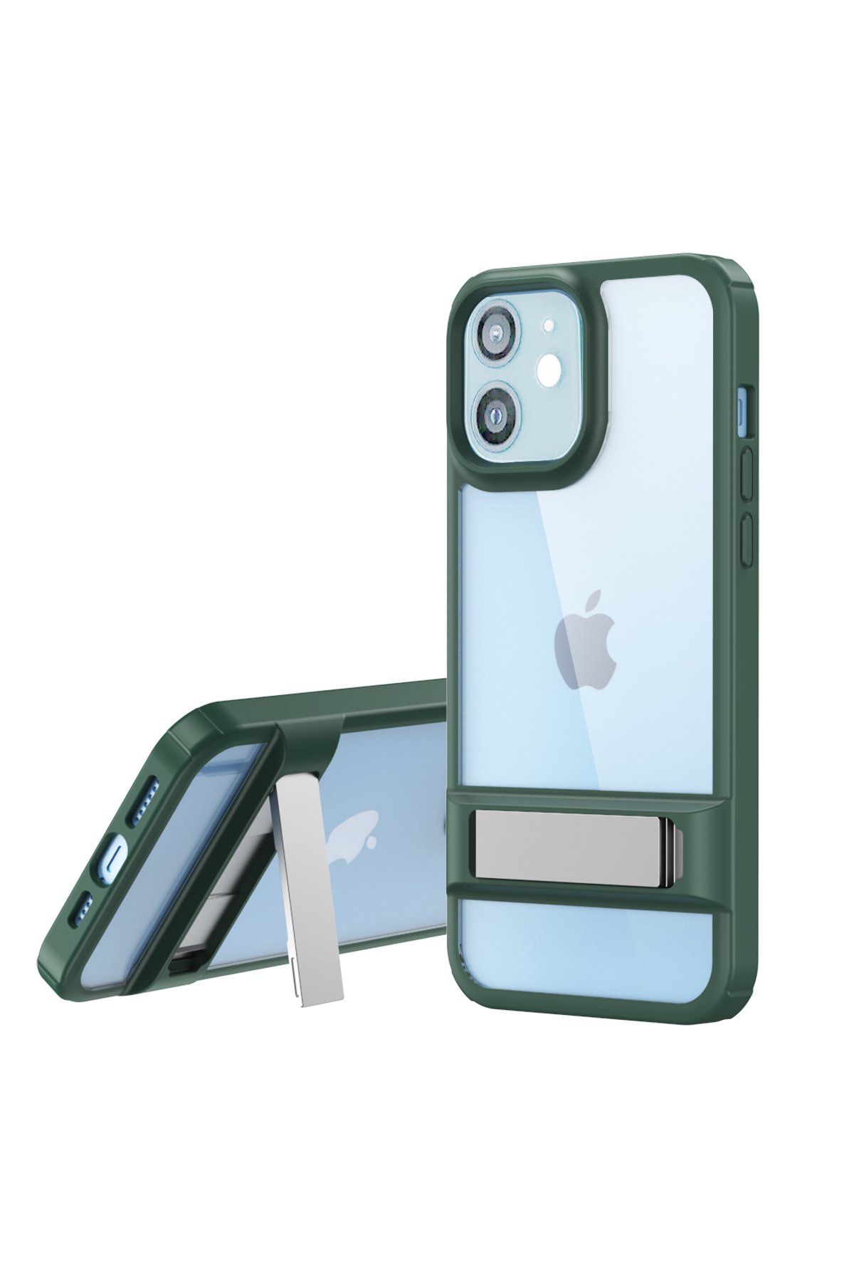  iPhone 12 Kılıf Rolet Stand Kapak - Yeşil
