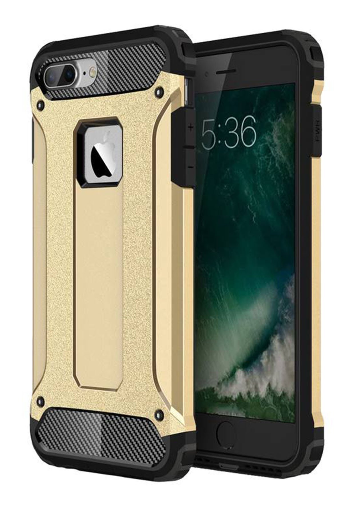 iPhone 8 Plus Kılıf Tank Silikon Kapak - Gold iPhone 8 Plus Kılıf Tank Silikon Kapak - Gold