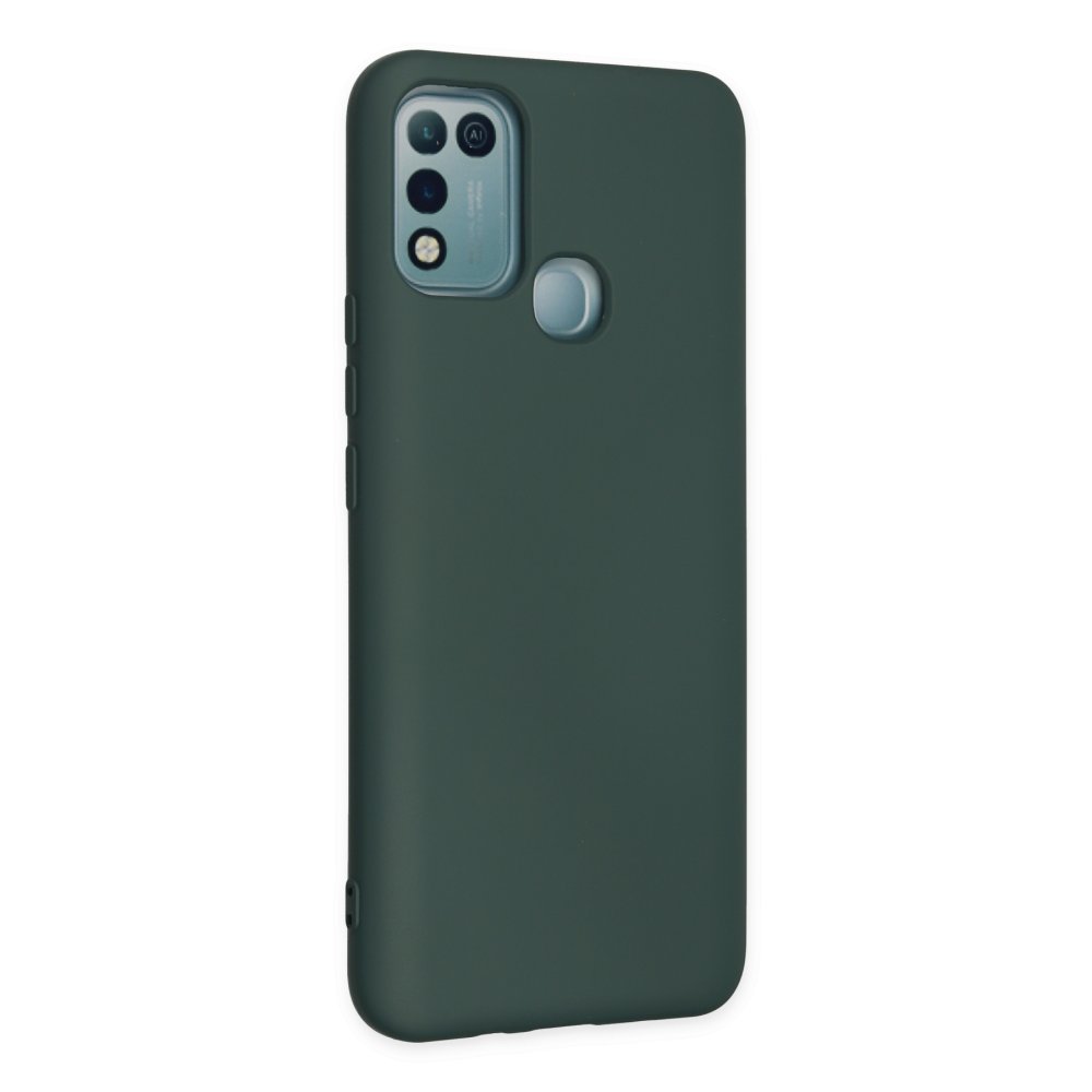  İnfinix Hot 11 Play Kılıf Nano içi Kadife Silikon - Koyu Yeşil