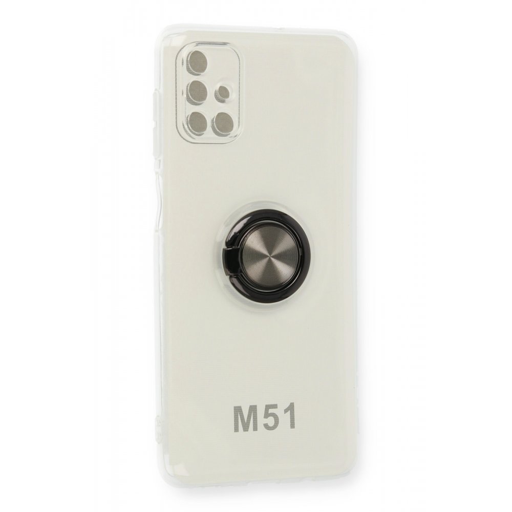  Samsung Galaxy M51 Kılıf Gros Yüzüklü Silikon - Siyah