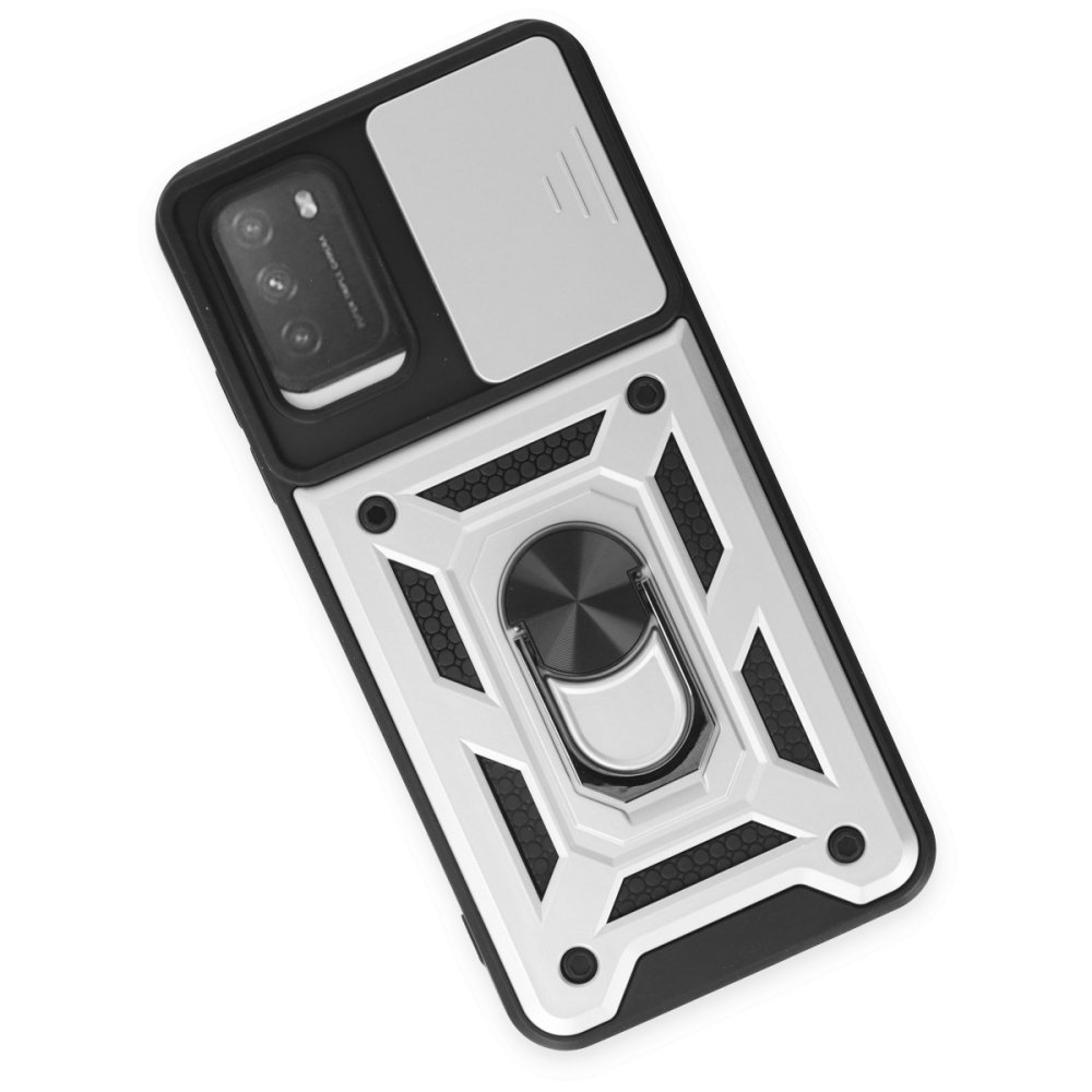 Xiaomi Pocophone M3 Kılıf Pars Lens Yüzüklü Silikon - Gümüş Xiaomi Pocophone M3 Kılıf Pars Lens Yüzüklü Silikon - Gümüş