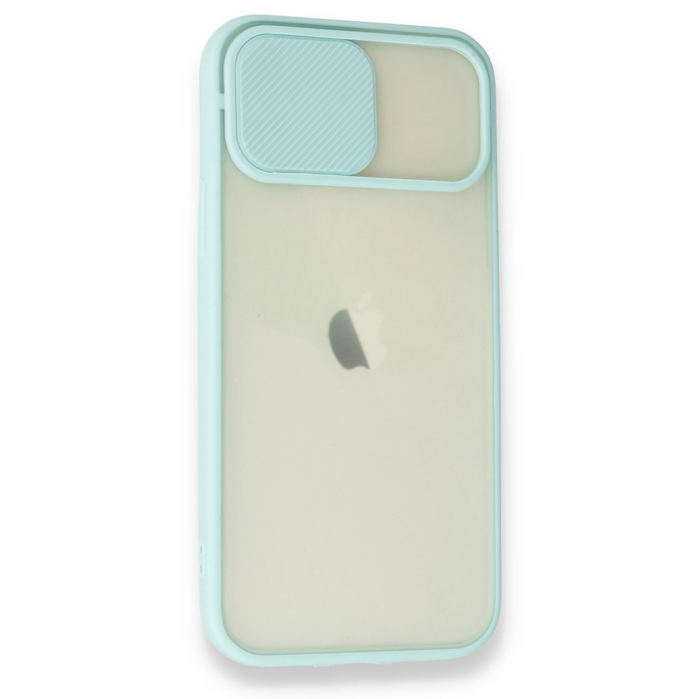 iPhone 12 Kılıf Palm Buzlu Kamera Sürgülü Silikon - Turkuaz iPhone 12 Kılıf Palm Buzlu Kamera Sürgülü Silikon - Turkuaz