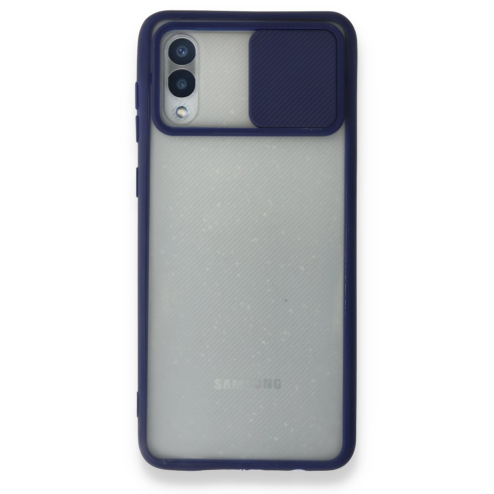  Samsung Galaxy A02 Kılıf Palm Buzlu Kamera Sürgülü Silikon - Lacivert